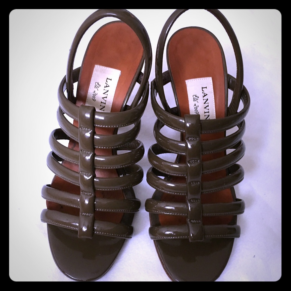Lanvin strappy patent leather sandals